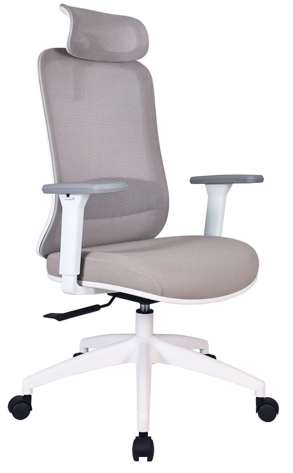 Novel Drehstuhl JEREMY Moderner Drehstuhl mit ergonomischem Design, Netzrückenlehne und verstellbaren Armlehnen, seitliche Perspektive