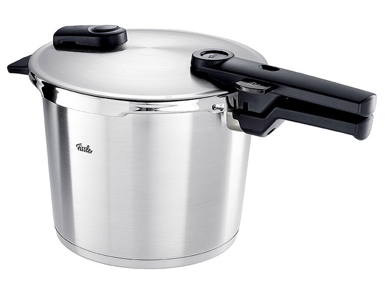 Schnellkochtopf Vitaquick 6 l aus Edelstahl, seitliche Perspektive