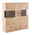 Linea Natura Highboard PHÖNIX Hochwertiges Linea Natura Highboard PHÖNIX aus hellem Holz mit Glasvitrinen, frontale Perspektive.
