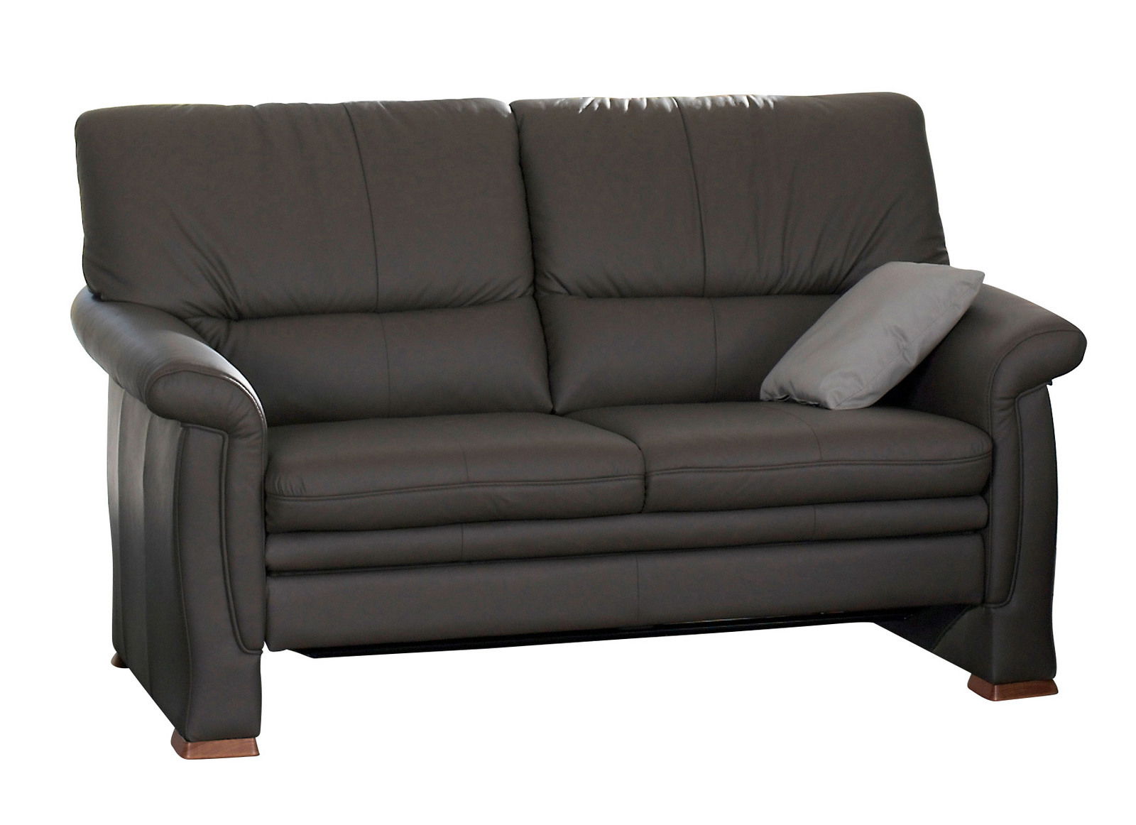 2,5-sitziges Sofa Himolla Polster 2253 DAYTON SLEEPOLY in dunklem Leder, Frontalansicht