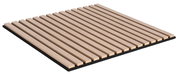 Akustikpaneel aus Holz mit parallelen Leisten, seitliche Perspektive