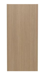 Frontansicht eines Hängeschranks mit vertikaler Holzmaserung in hellem Braunton
