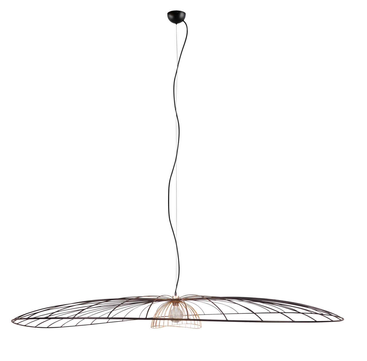 Reality Leuchten Hängeleuchte Moderne Hängeleuchte mit filigranem Drahtdesign, seitliche Perspektive