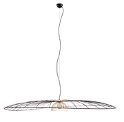 Moderne Hängeleuchte mit filigranem Drahtdesign, seitliche Perspektive