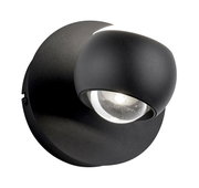 Moderne zwarte wandlamp CANNON met bolvormig ontwerp, zijaanzicht