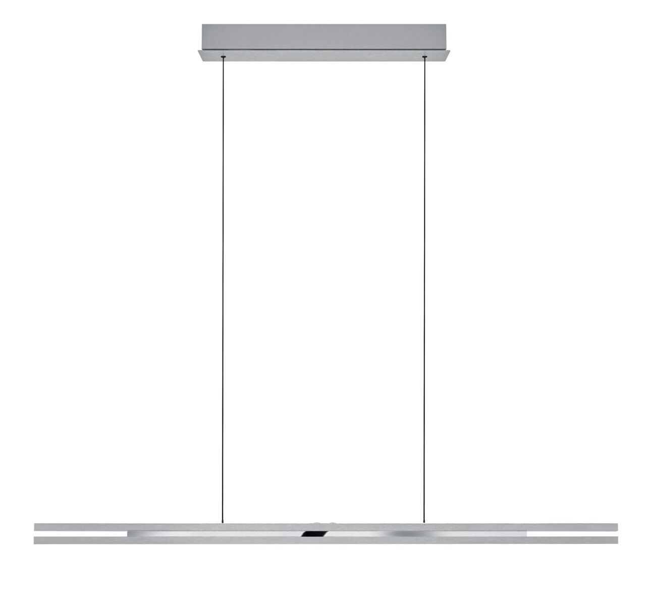 Moderne LED-Pendelleuchte in minimalistischem Design, seitliche Perspektive