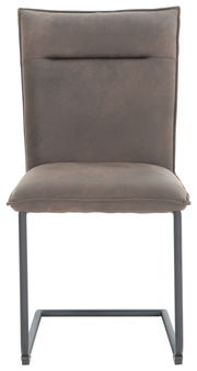 Freischwinger-Stuhl in grauem Stoff, Vorderansicht