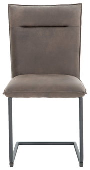 Freischwinger-Stuhl in grauem Stoff, Vorderansicht