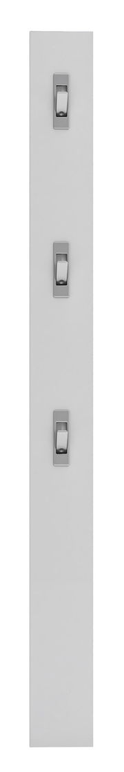 Frontale Ansicht einer modernen Garderobenleiste mit drei Haken in minimalistischer Ausführung.