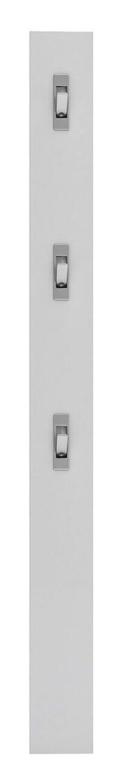 Frontale Ansicht einer modernen Garderobenleiste mit drei Haken in minimalistischer Ausführung.