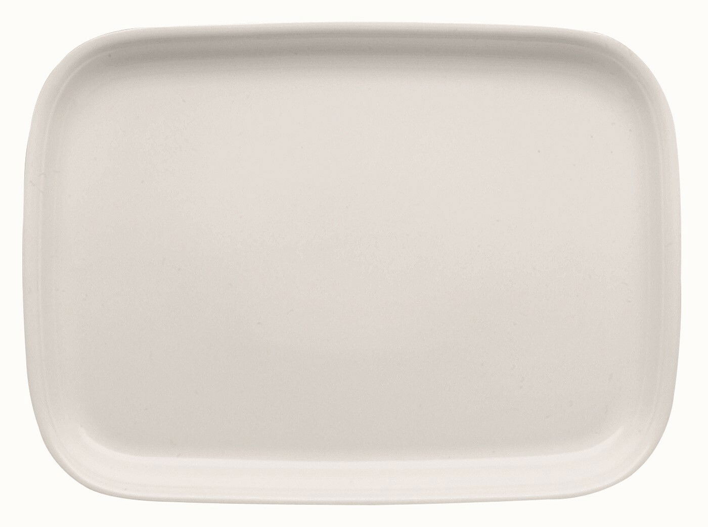 Thomas Servierplatte TREND WEISS Rechteckige, cremefarbene Platte mit abgerundeten Ecken, Draufsicht.