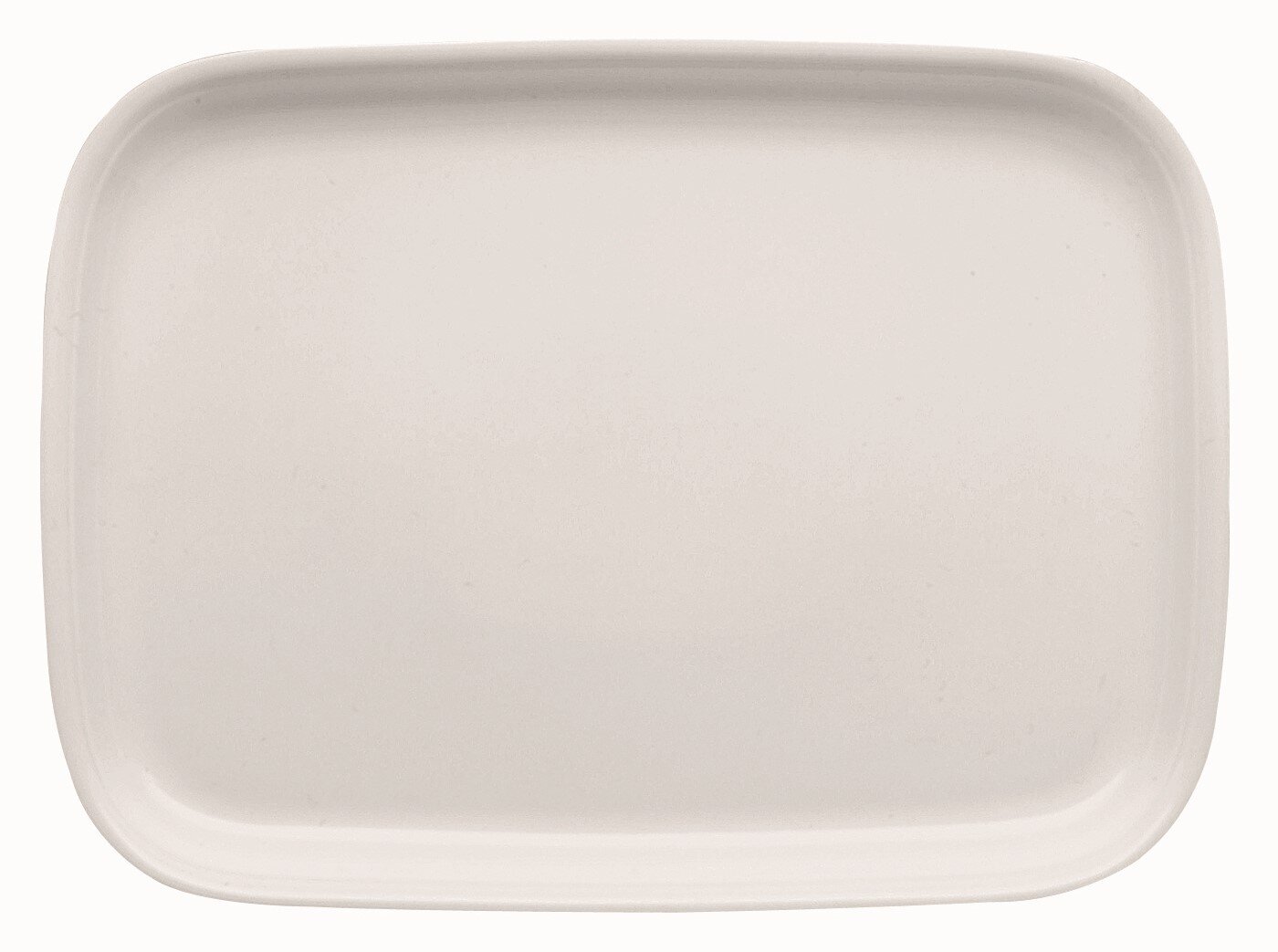 Thomas Servierplatte TREND WEISS Rechteckige, cremefarbene Platte mit abgerundeten Ecken, Draufsicht.