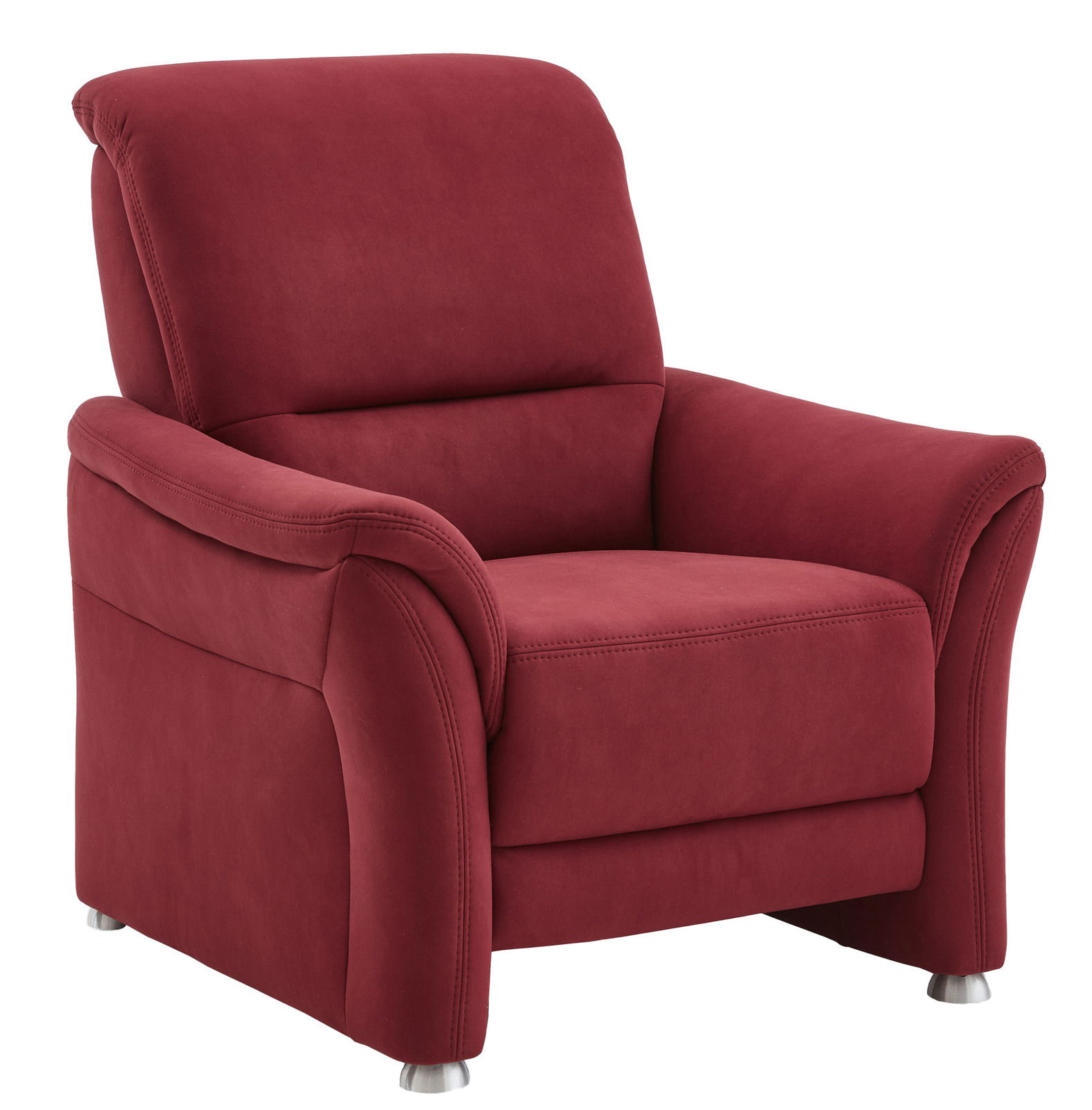 Beldomo Comfort Sessel INGOLSTADT Roter Sessel mit gepolsterten Armlehnen und Rückenlehne, Vorderansicht