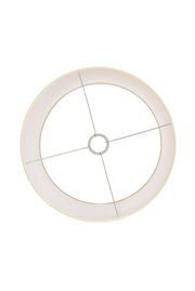 Runder Lampenschirm von oben mit Metallstreben und zentraler Halterung