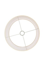 Runder Lampenschirm von oben mit Metallstreben und zentraler Halterung