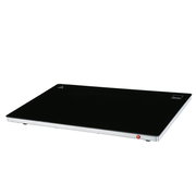 Schwarze Warmhalteplatte PROFESSIONAL in schräger Seitenansicht