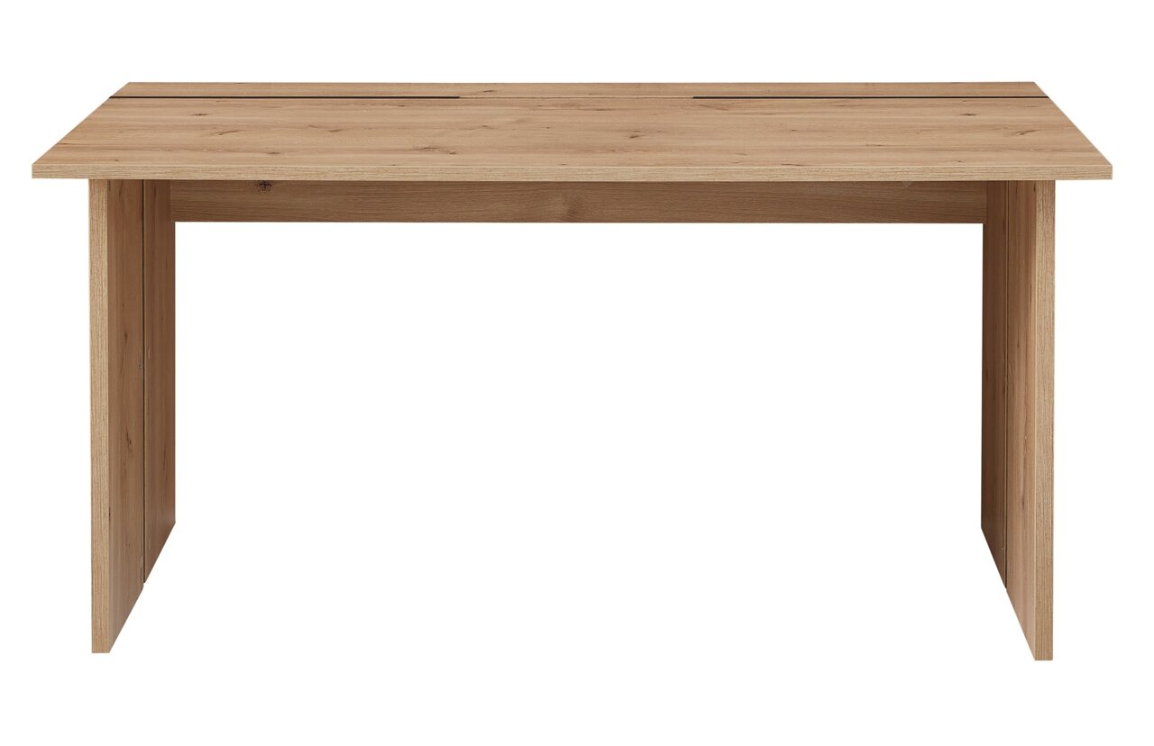 Moderner Schreibtisch aus Holz in Frontalansicht