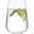 Trinkglas Paladino 370ml mit Limettenscheibe und sprudelndem Wasser, seitliche Ansicht