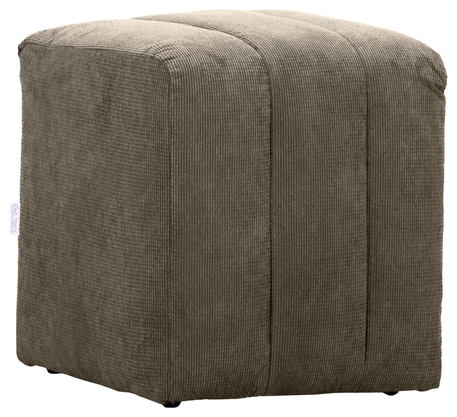 Novel Hocker LAILA Grüner Hocker aus Cordstoff, seitliche Perspektive