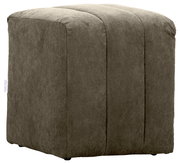 Grüner Hocker aus Cordstoff, seitliche Perspektive