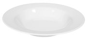 Weißer Suppenteller Rondo/Liane 22cm, seitliche Perspektive