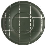Grüne Kombi-Untertasse mit weißem Karomuster, Draufsicht