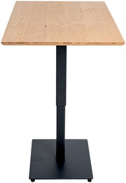 Ess- und Bartisch mit Holzplatte und schwarzem Metallgestell, Frontalansicht