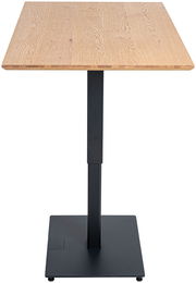Ess- und Bartisch mit Holzplatte und schwarzem Metallgestell, Frontalansicht