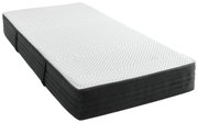 Seitliche Perspektive auf eine Matratze mit weißer Oberseite und dunklem Rand, geeignet für das Systemmatr. Bodystar Comfort.