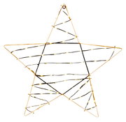 Sternförmige Lichterkette mit Timer, 62 cm groß, aus der Frontalperspektive fotografiert.
