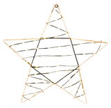 Sternförmige Lichterkette mit Timer, 62 cm groß, aus der Frontalperspektive fotografiert.