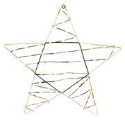 Sternförmige Lichterkette mit Timer, 62 cm groß, aus der Frontalperspektive fotografiert.