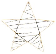 Sternförmige Lichterkette mit Timer, 62 cm groß, aus der Frontalperspektive fotografiert.