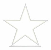 LED-Stern in Weiß, freistehend, frontal betrachtet, mit sanftem Lichtschein.