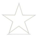 LED-Stern in Weiß, freistehend, frontal betrachtet, mit sanftem Lichtschein.