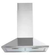 Dunstabzugshaube aus Edelstahl, frontale Ansicht