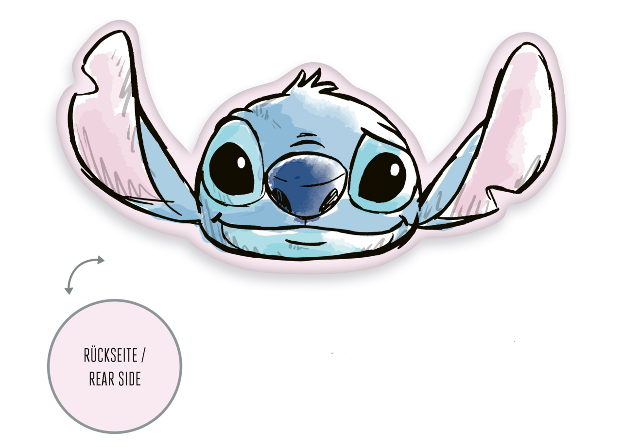 Formkissen in Form eines blauen Cartoon-Charakters mit großen Ohren, Vorderansicht