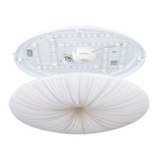 LED-Deckenleuchte NIEVES 1 in geöffneter Perspektive, zeigt die interne LED-Struktur und das dekorative Muster auf der Abdeckung.