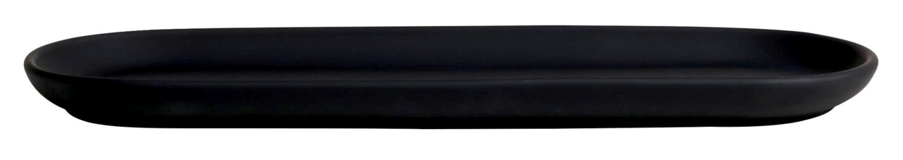 MÖVE Ablage BLACK VELVET Schwarze, ovale Ablage mit glatter Oberfläche, seitliche Perspektive