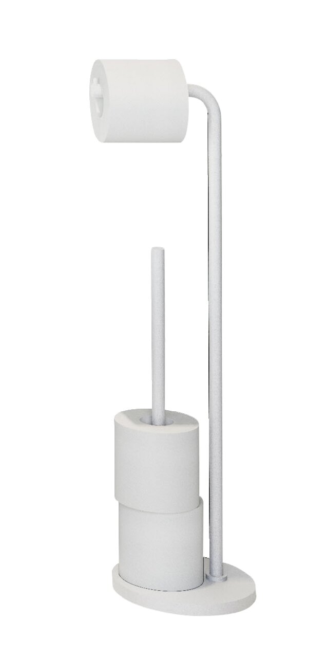 Beslagsboden Toilettenpapierhalter BB-BAD Weißer Toilettenpapierhalter mit zwei zusätzlichen Rollen, seitliche Perspektive