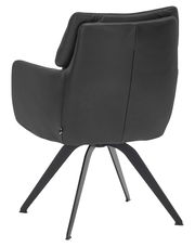 Rückansicht eines modernen, schwarzen Sessels mit Metallbeinen, Modell WK 723 von WK-Wohnen.