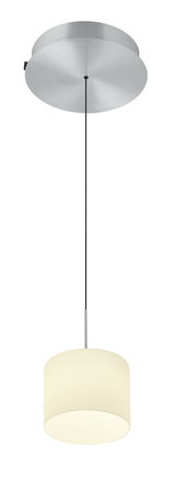 Moderne LED-Pendelleuchte ABBY mit zylindrischem Lampenschirm in Seitenansicht