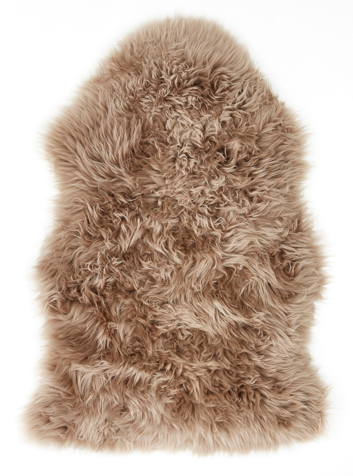 Schaffell in beige, ca. 85 cm, aus der Vogelperspektive fotografiert