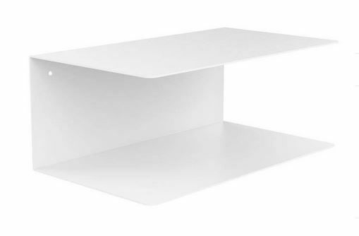 Z2 Wandregal JOLIET Weißes Wandregal aus Metall in seitlicher Perspektive