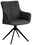 Novel Armlehnstuhl YUKI Moderner schwarzer Armlehnstuhl mit vierbeinigem Metallgestell, seitliche Perspektive