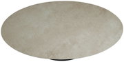 Ronde salontafel met beige steenlook, bovenaanzicht