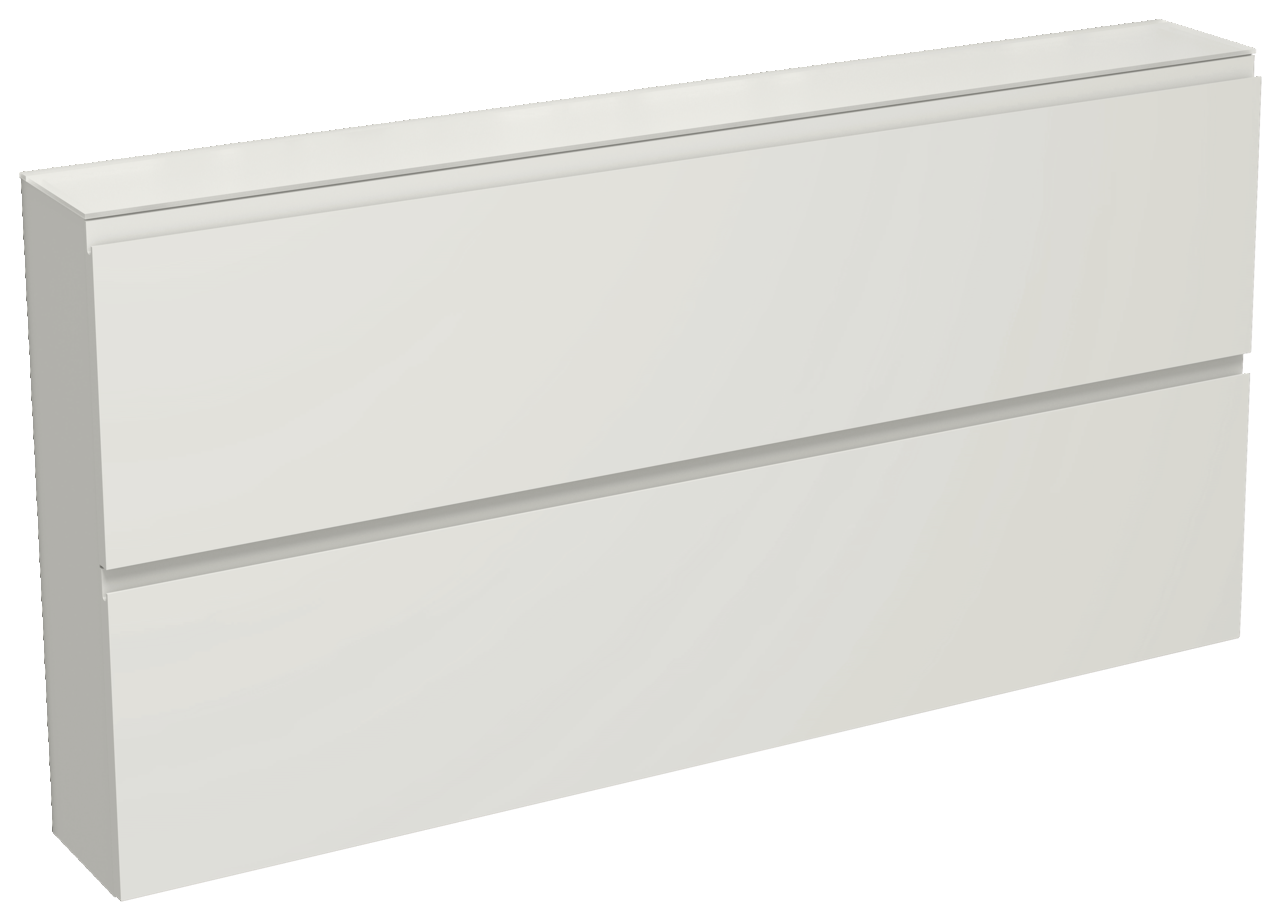 Moderano Garderoben-Set LECCO Weiße, moderne Garderobenkommode mit zwei Schubladen, seitliche Perspektive