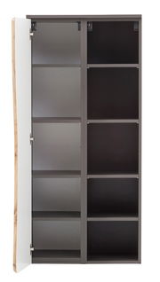 Offener Midischrank mit mehreren Regalböden, Ansicht von vorne