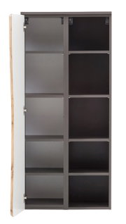 Offener Midischrank mit mehreren Regalböden, Ansicht von vorne