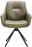 Waldwelt Armlehnstuhl ARUBA Moderner Armlehnstuhl in olivgrünem Leder mit schwarzem Metallgestell, Frontalansicht